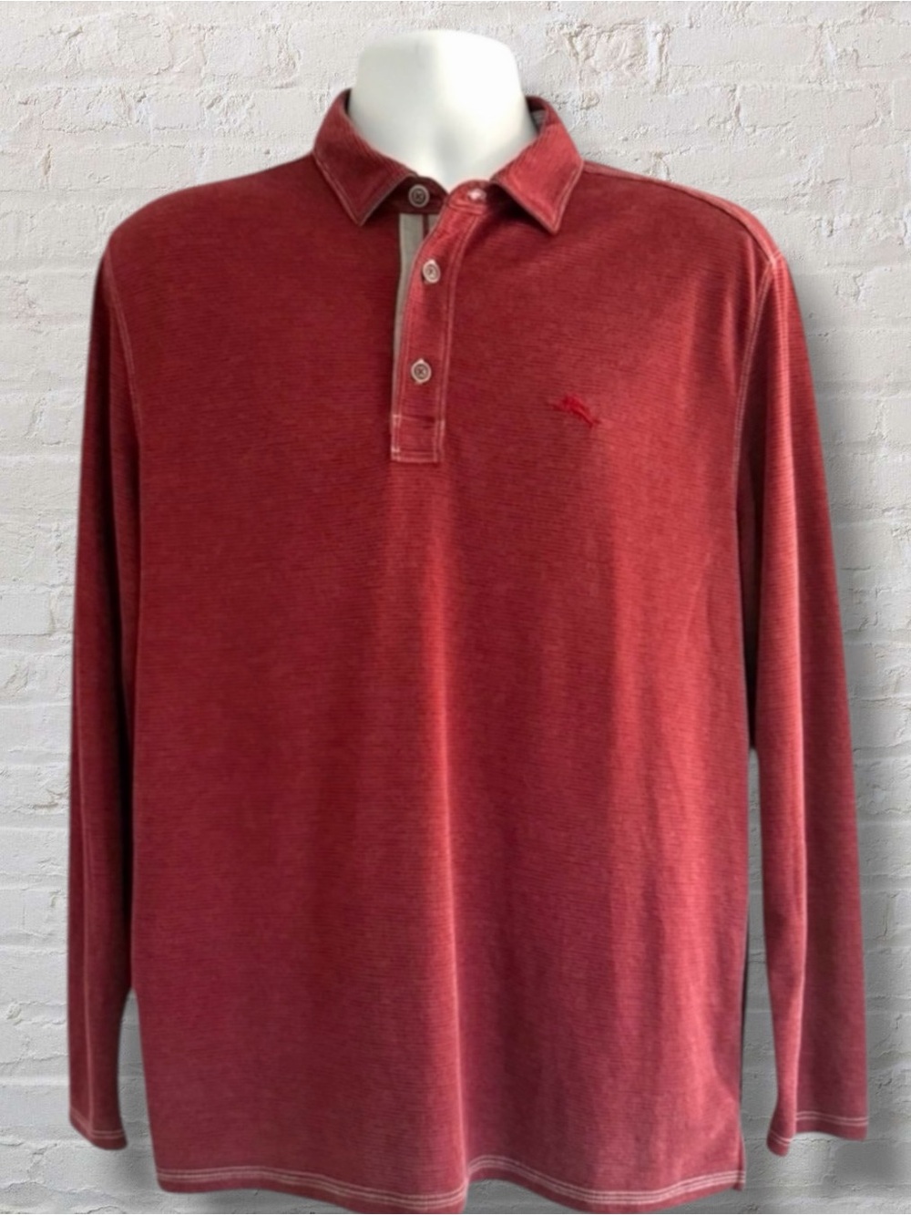 Tommy Bahama Men's Paradise Cove-Long Sleeve Polo Shirt Color Red - Size Medium